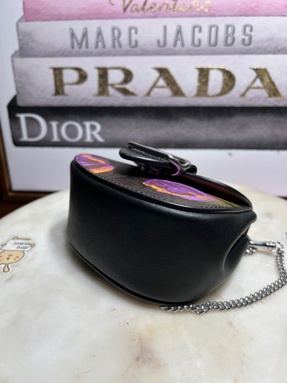 COACH  Morgan mini bag Card Case On A Chain In Signature Canvas With Rose Print - Picture 8 of 13